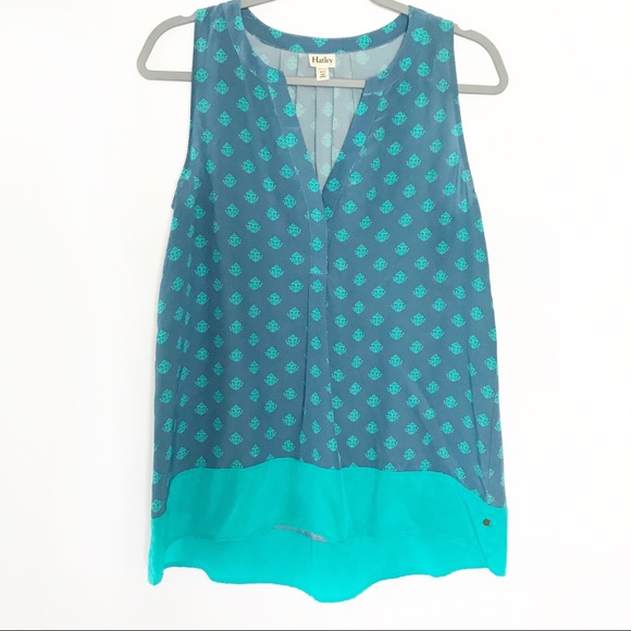 Hatley “Thistle & Aqua” Silk Tank - Picture 3 of 7